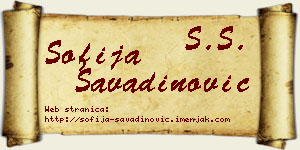 Sofija Savadinović vizit kartica